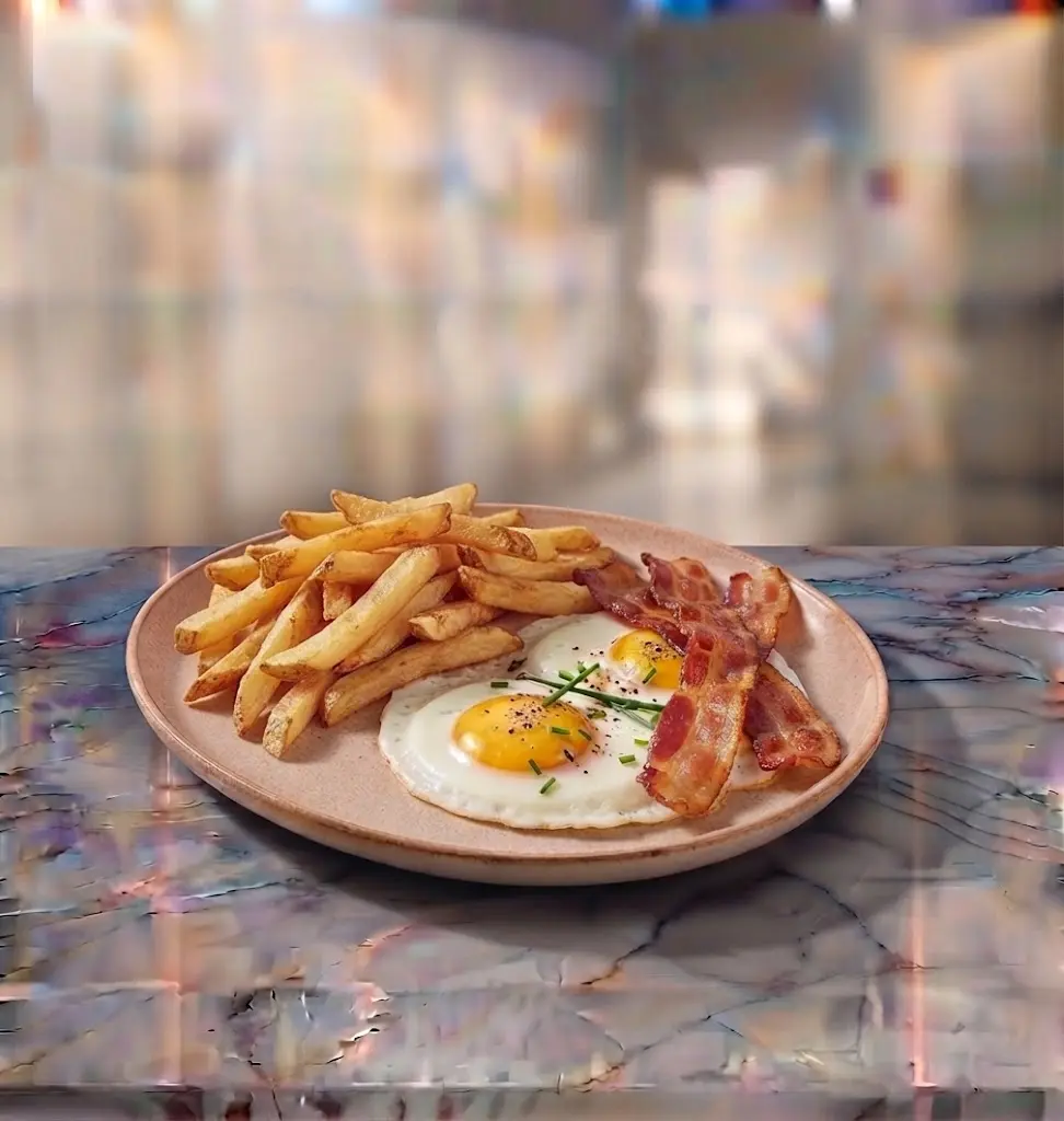 Eggs with Bacon and Fries